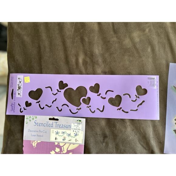 10 STENCILS Variety Birds Fish Sorts Airplanes Letters Hearts New & Used Lot 10 - Picture 7 of 8